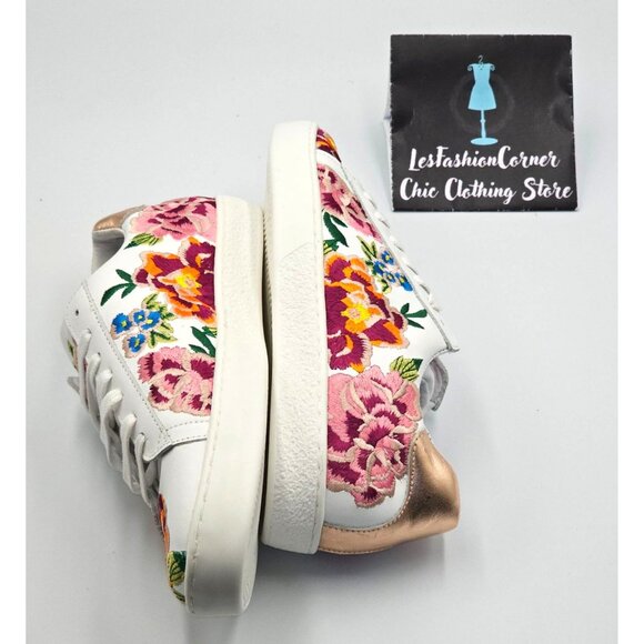 NWOB Johnny Was Women's Floral Embroidered Leather Dylanne Sneakers Sz 7.5 2473 - Picture 13 of 16